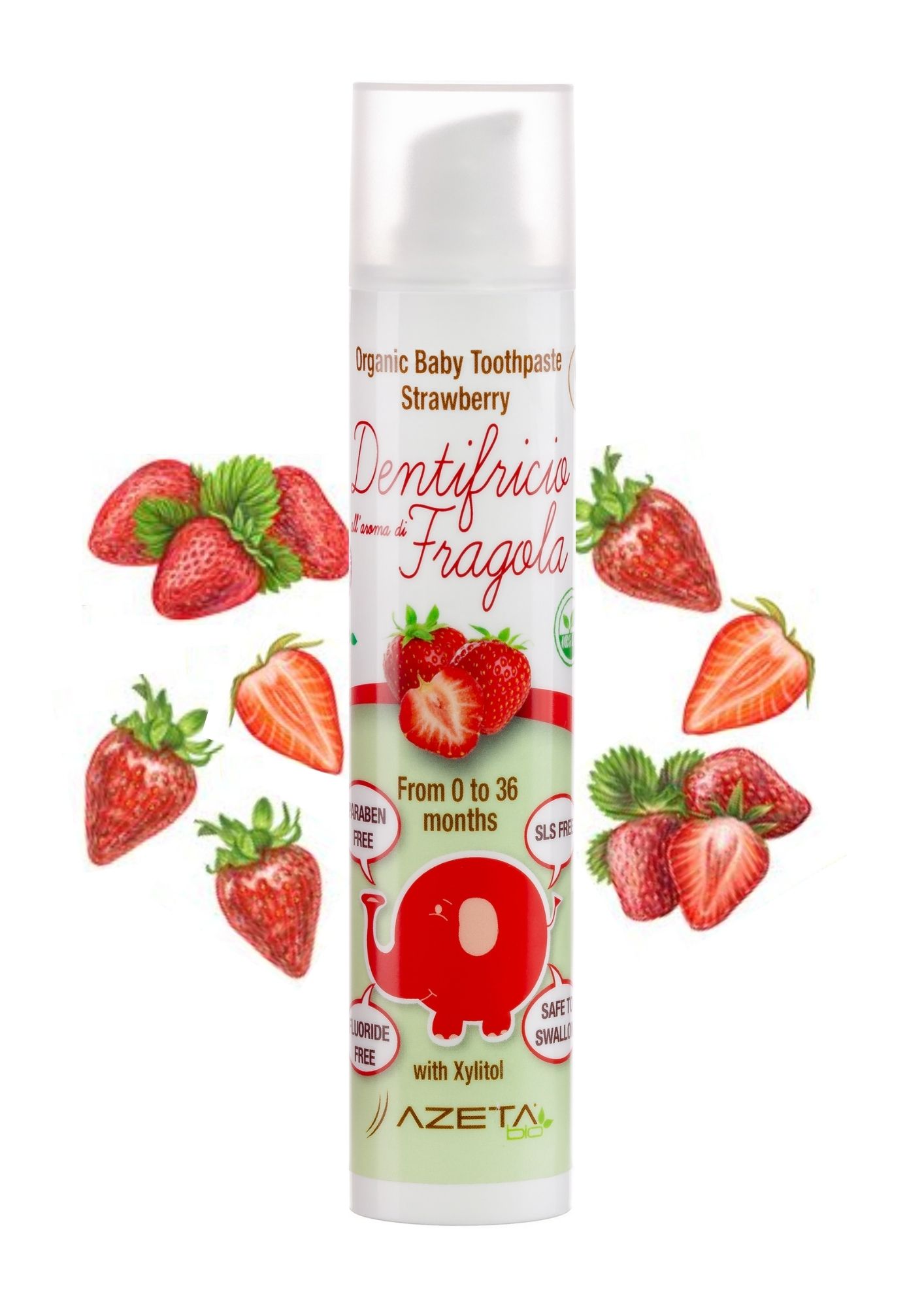 Organic Baby Toothpaste - Strawberry 0-36 months